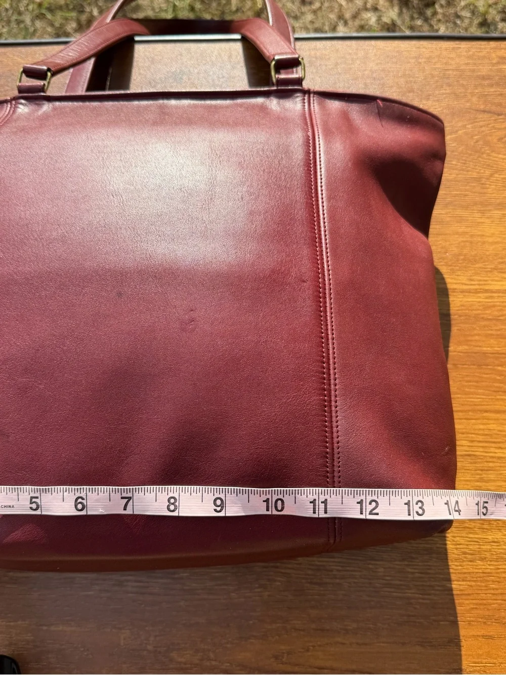 Vintage 1980s Coach Shopping Bag Large Red Leather Tote NYC USA 0535-929